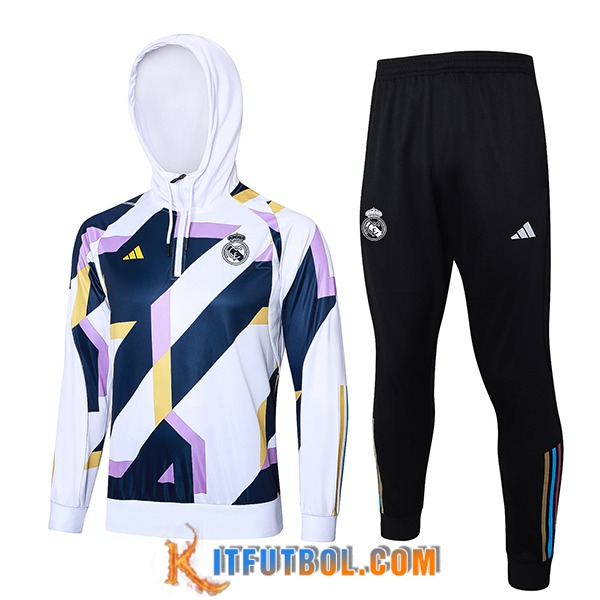 Chaqueta Con Capucha Chandal Real Madrid Blanco/Azul/Violeta 2023/2024