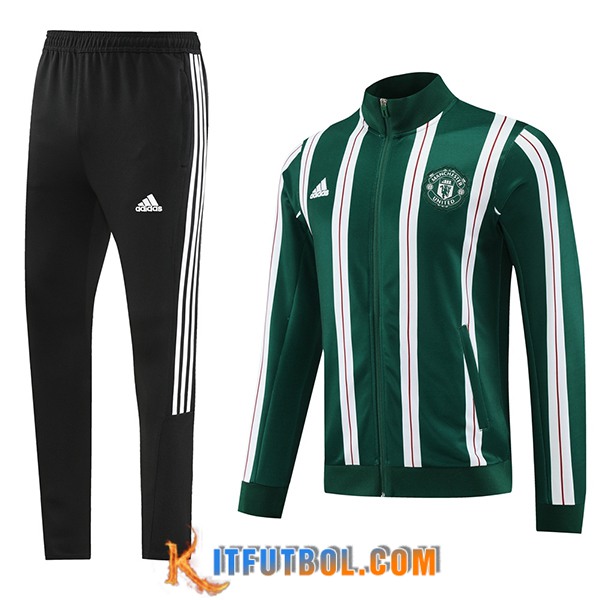 Chandal Equipos De Futbol - Chaqueta Manchester United Verde/Blanco/Negro 2023/2024
