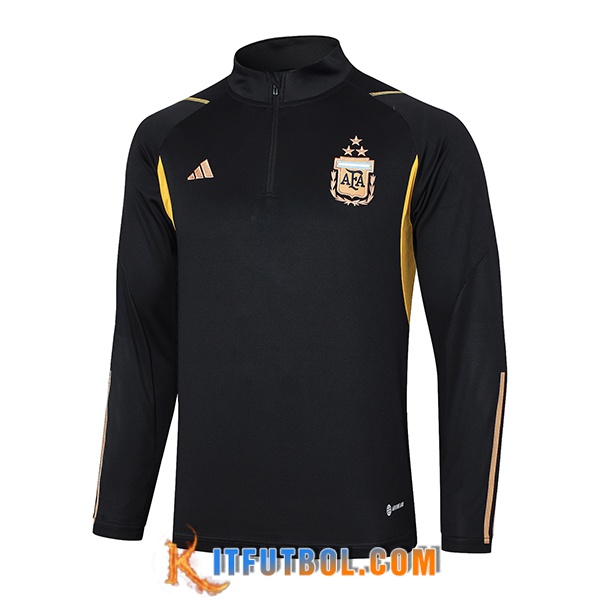 Sudadera De Entrenamiento Argentina Negro/Amarillo 2023/2024