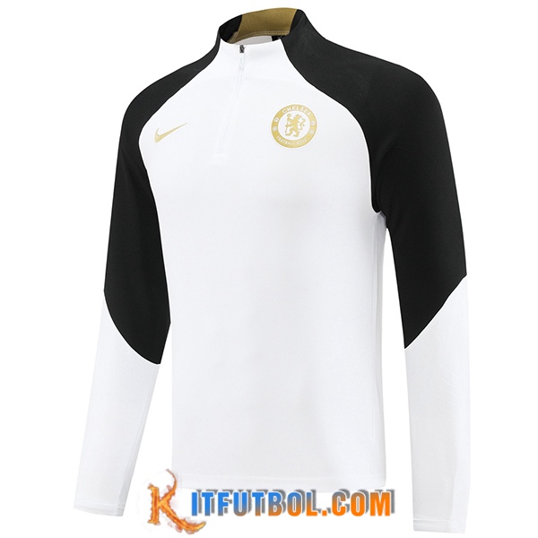 Sudadera De Entrenamiento FC Chelsea Blanco/Negro 2023/2024