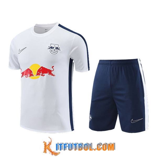 Camiseta Entrenamiento + Cortos RB Leipzig Blanco/Azul 2023/2024