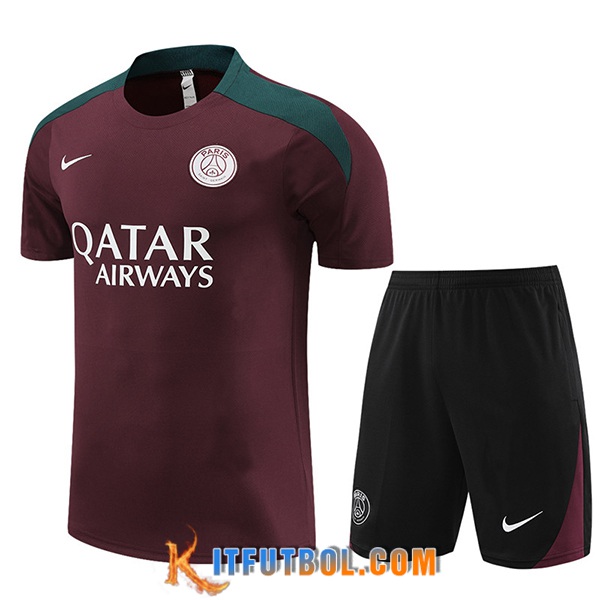 Camiseta Entrenamiento + Cortos PSG Rojo/Negro 2023/2024