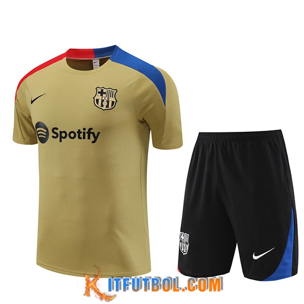 Camiseta Entrenamiento + Cortos FC Barcelona Marrón/Rojo/Azul/Negro 2023/2024