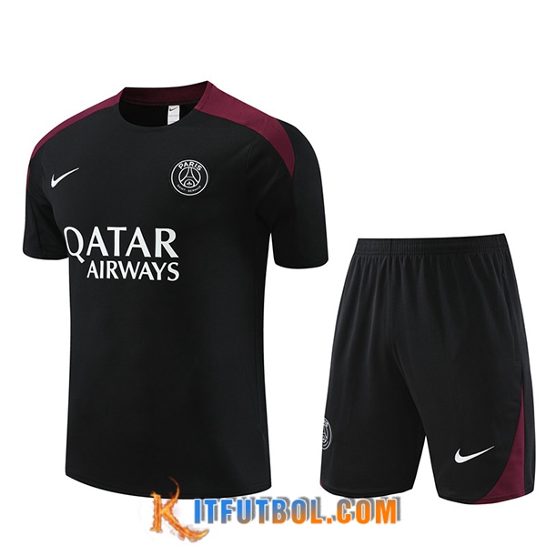 Camiseta Entrenamiento + Cortos PSG Negro 2023/2024 -05