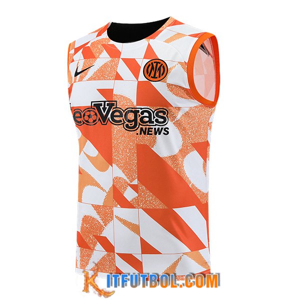 Chalecos De Futbol Inter Milan Blanco/Naranja 2023/2024