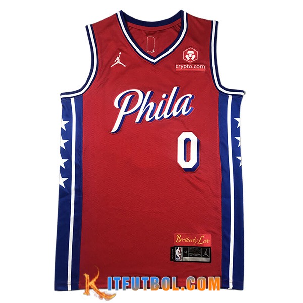 Camisetas De Futbol Philadelphia 76ers (MAXEY #0) 2023/24 Rojo/Azul/Blanco