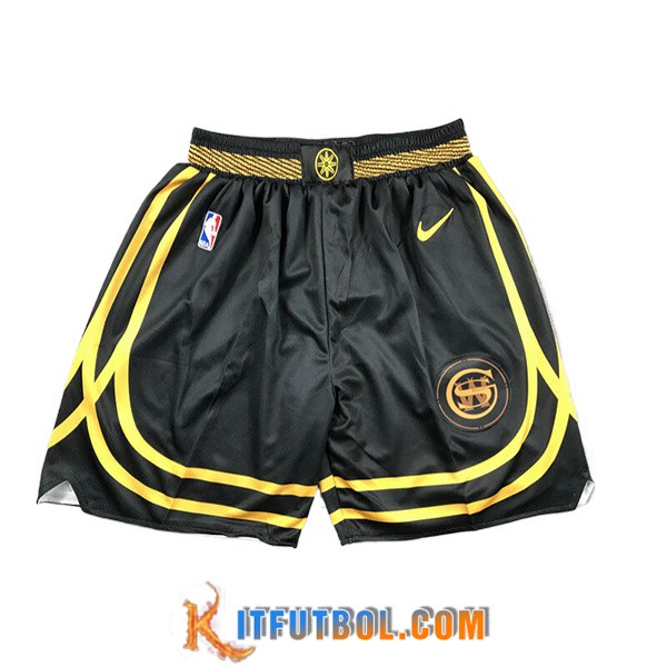 Cortos NBA Golden State Warriors 2023/24 Negro/Amarillo -02
