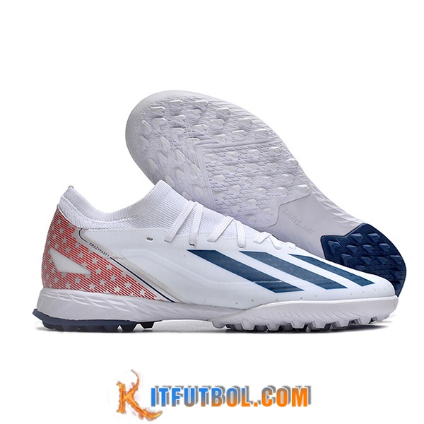 Adidas Botas De Fútbol X CRAZYFAST.3 TF BOOTS Blanco/Azul/Rojo