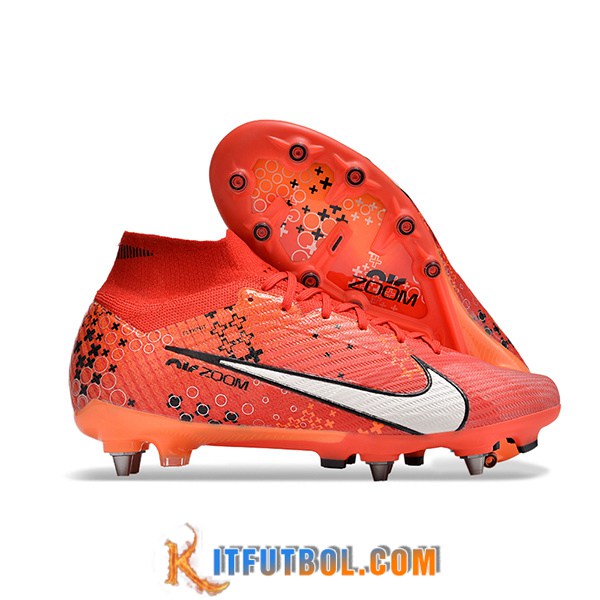 Nike Botas De Fútbol Air Zoom Mercurial Superfly IX Elite AG Naranja/Blanco/Negro -02