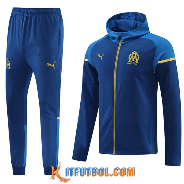 Chaqueta Con Capucha Chandal Rompevientos Chaqueta Marsella Azul 2023/2024