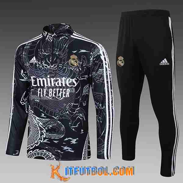 Chandal Equipos De Futbol Real Madrid Ninos Gris/Negro/Blanco 2023/2024