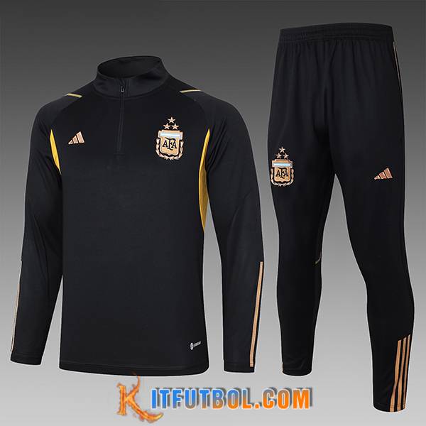Chandal Equipos De Futbol Argentina Ninos Negro/Amarillo 2023/2024