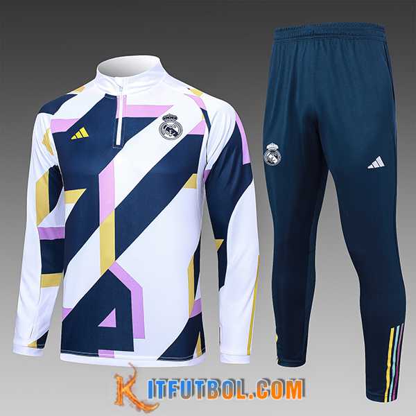 Chandal Equipos De Futbol Real Madrid Ninos Blanco/Azul/Violeta 2023/2024