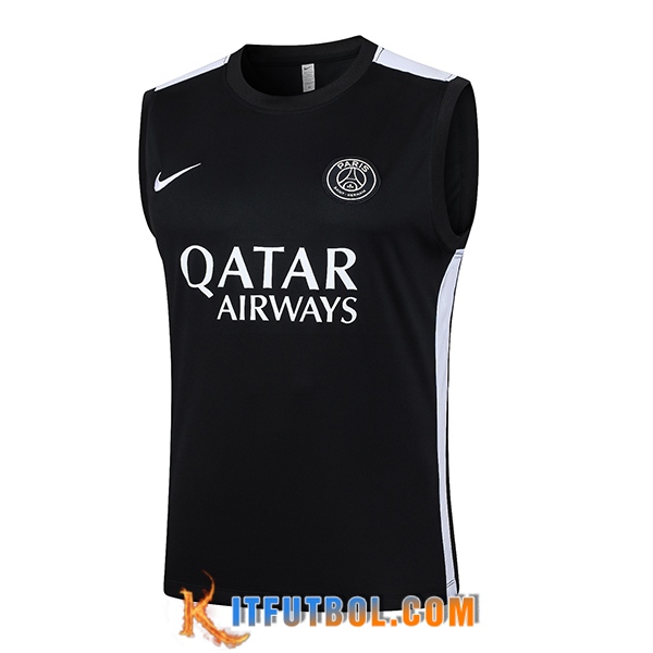 Chalecos De Futbol PSG Negro/Blanco 2023/2024