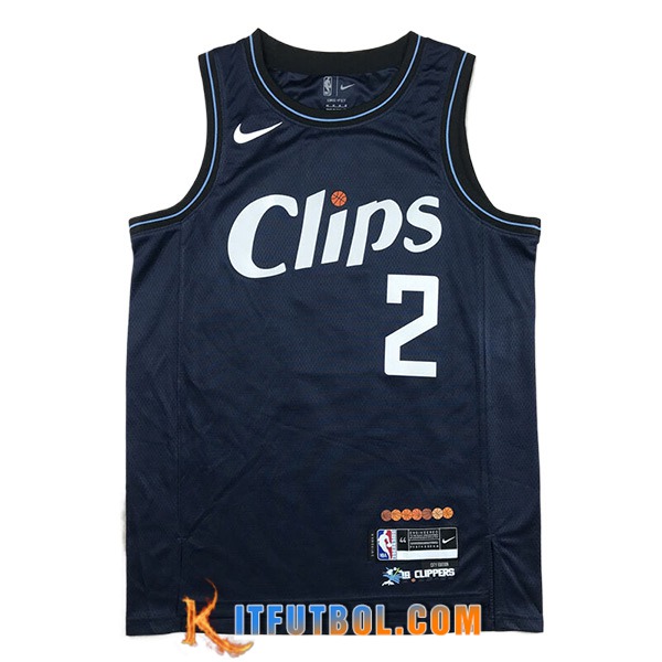 Camisetas Los Angeles Clippers (LEONARD #2) 2023/24 Azul Oscuro