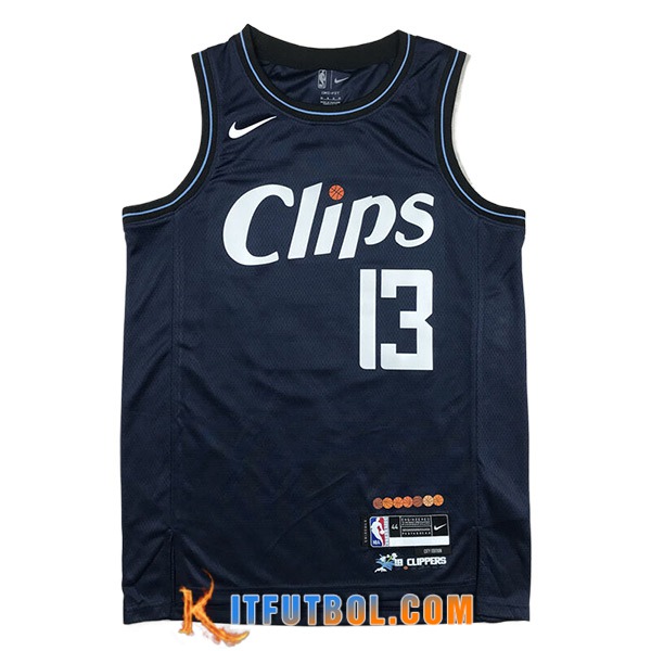 Camisetas Los Angeles Clippers (GEORGE #13) 2023/24 Azul Oscuro -02