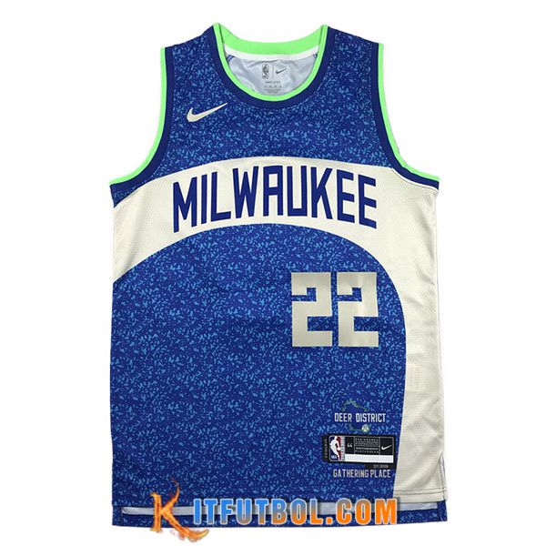 Camisetas Milwaukee Bucks (MIDDLETON #22) 2023/24 Azul/Blanco