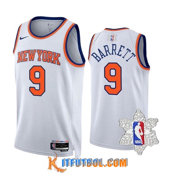Camisetas New York Knicks (BARRETT #9) 2023/24 Blanco/Naranja