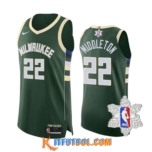 Camisetas Milwaukee Bucks (MIDDLETON #22) 2023/24 Verde/Blanco
