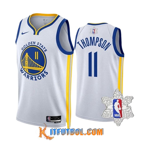 Camisetas Golden State Warriors (THOMPSON #11) 2023/24 Blanco/Azul/Amarillo