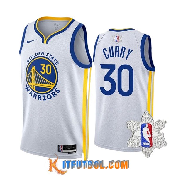 Camisetas Golden State Warriors (CURRY #30) 2023/24 Blanco/Azul/Amarillo