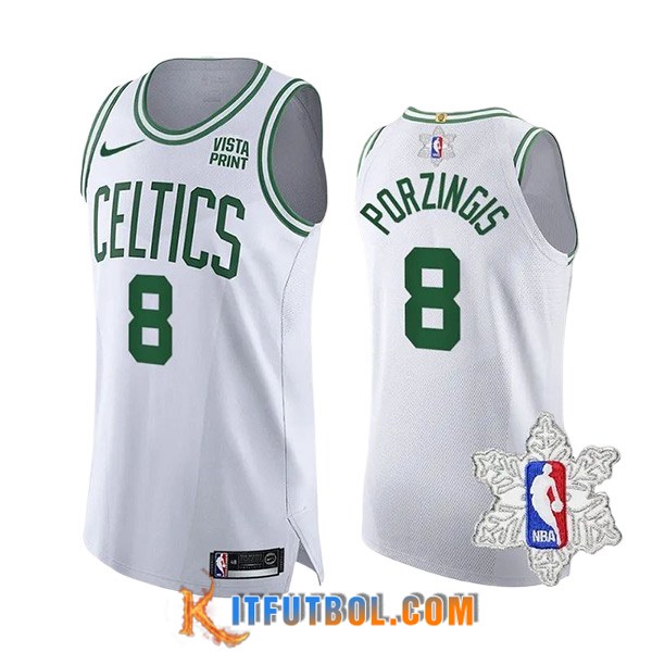 Camisetas Boston Celtics (PORZINGIS #8) 2023/24 Blanco/Verde -02