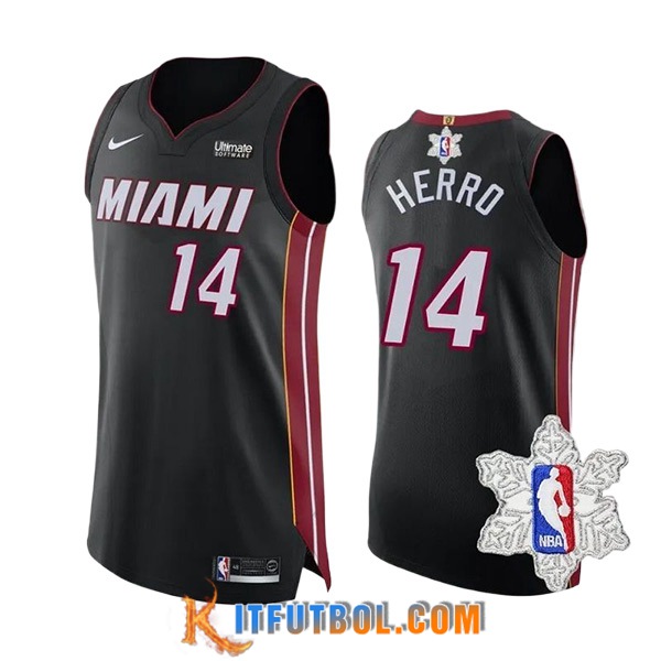 Camisetas Miami Heat (HERRO #14) 2023/24 Negro/Rojo -03