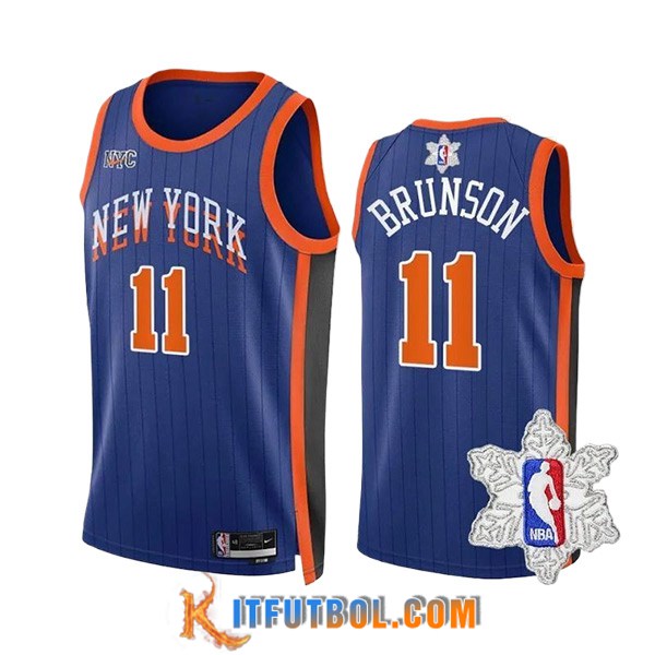 Camisetas New York Knicks (MarrónSON #11) 2023/24 Azul/Naranja