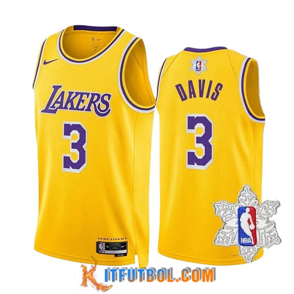 Camisetas Los Angeles Lakers (DAVIS #3) 2023/24 Amarillo/Violeta