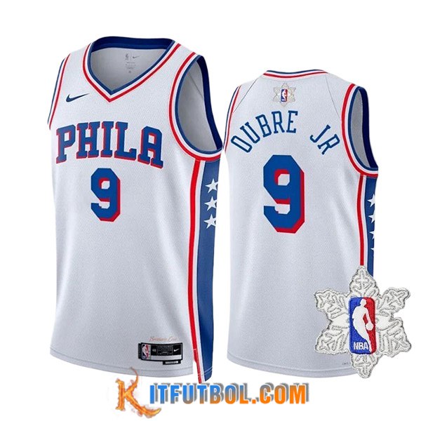 Camisetas Philadelphia 76ers (OUBRE JR #9) 2023/24 Blanco/Azul