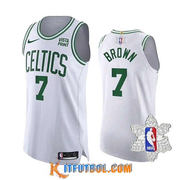 Camisetas Boston Celtics (BROWN #7) 2023/24 Blanco/Verde -02