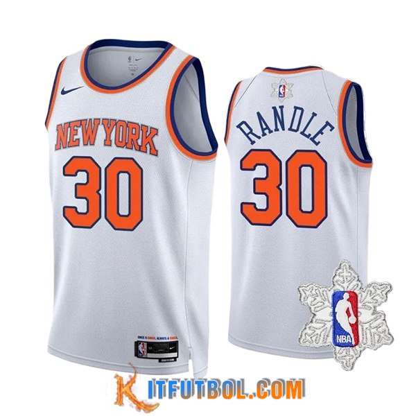 Camisetas New York Knicks (RANDLE #30) 2023/24 Blanco/Naranja