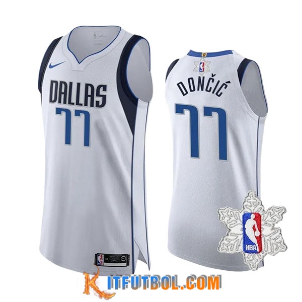Camisetas Dallas Mavericks (DONCIC #77) 2023/24 Blanco/Azul