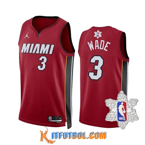 Camisetas Miami Heat (WADE #3) 2023/24 Rojo/Blanco