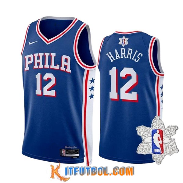 Camisetas Philadelphia 76ers (HARRIS #12) 2023/24 Azul/Blanco