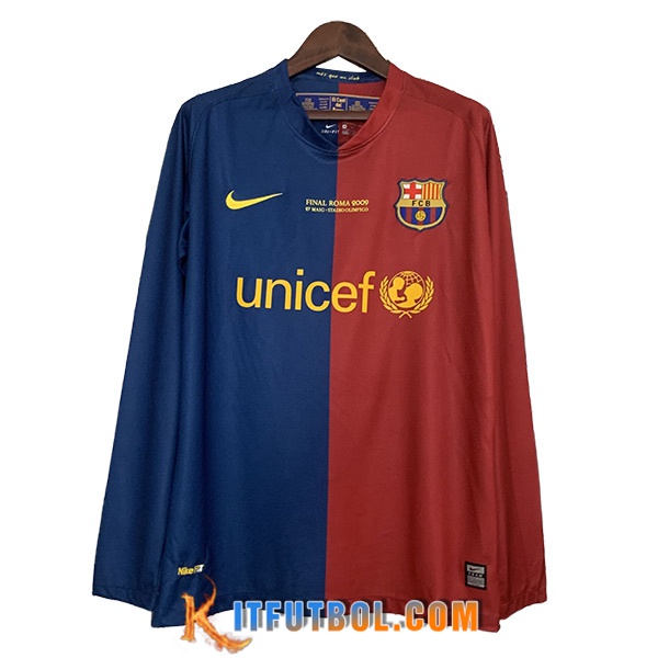 Camisetas De Futbol FC Barcelona Retro Primera Manga Largas 2008/2009