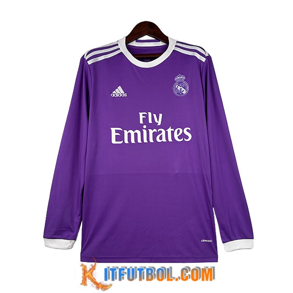 Camisetas De Futbol Real Madrid Retro Segunda Manga Largas 2016/2017