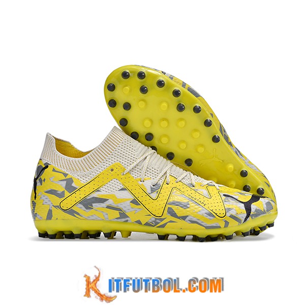 PUMA Botas De Fútbol Future Ultimate AG Amarillo/Blanco/Gris