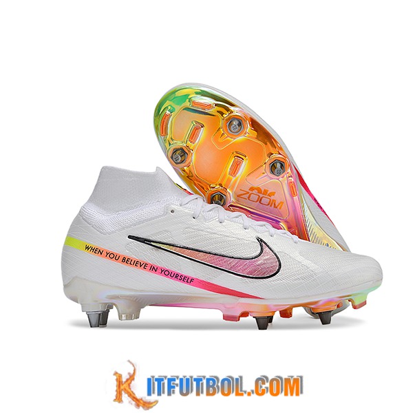 Nike Botas De Fútbol Air Zoom Mercurial Superfly IX Elite SG Blanco/Negro/Rosa