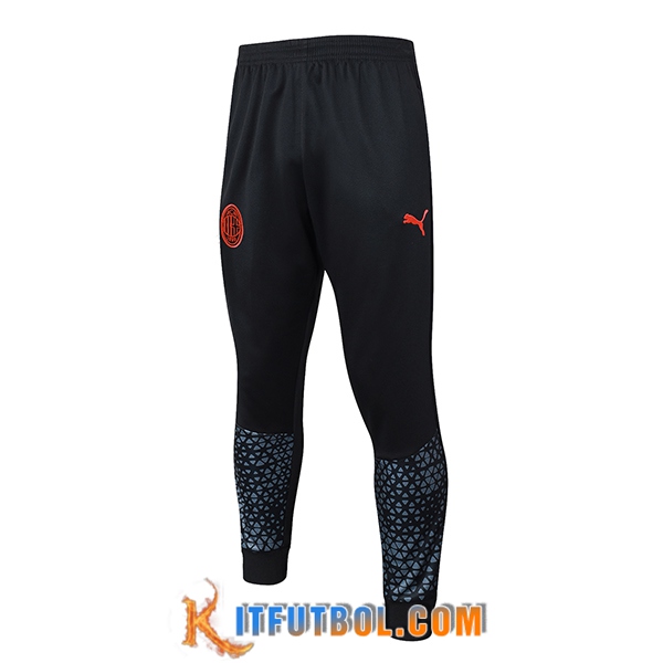 Pantalon Entrenamiento AC Milan Negro/Rojo 2023/2024