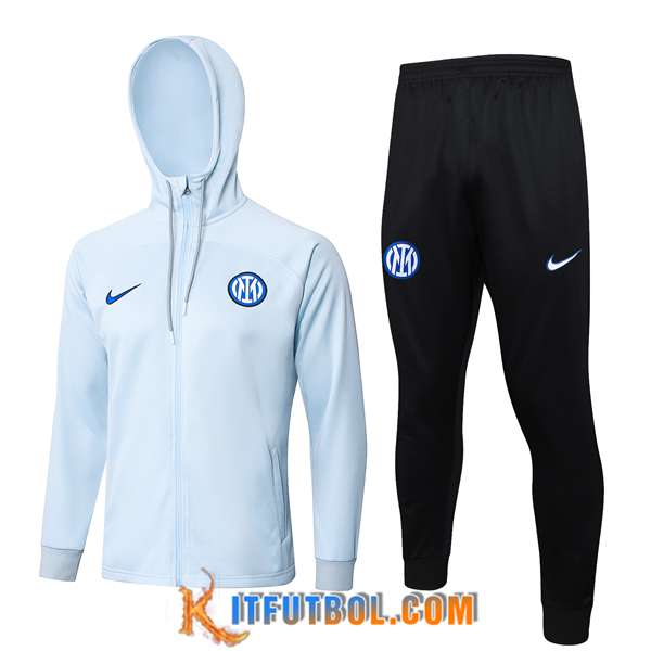 Chaqueta Con Capucha Chandal Rompevientos Chaqueta Inter Milan Gris/Negro 2023/2024