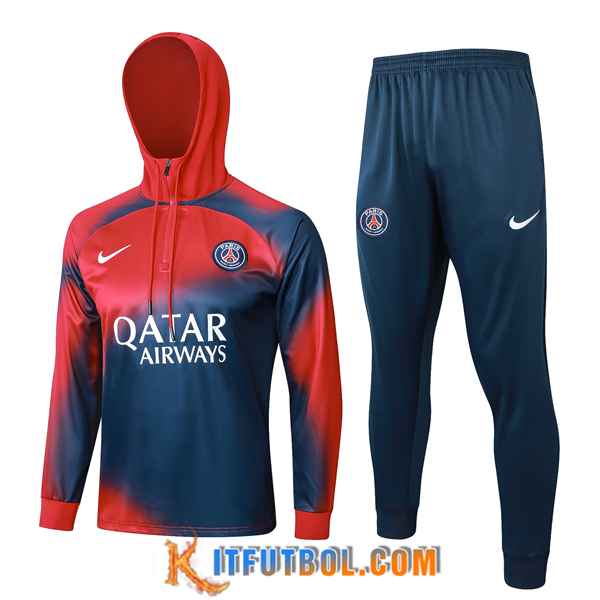 Chaqueta Con Capucha Chandal PSG Rojo/Azul 2023/2024