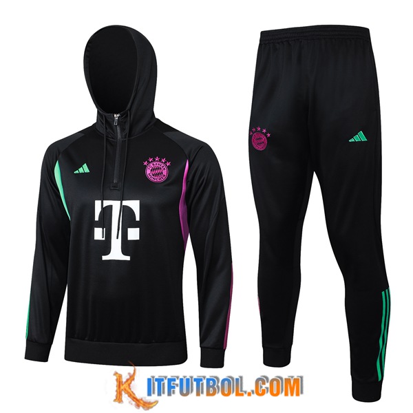 Chaqueta Con Capucha Chandal Bayern Munich Negro/Violeta/Verde 2023/2024