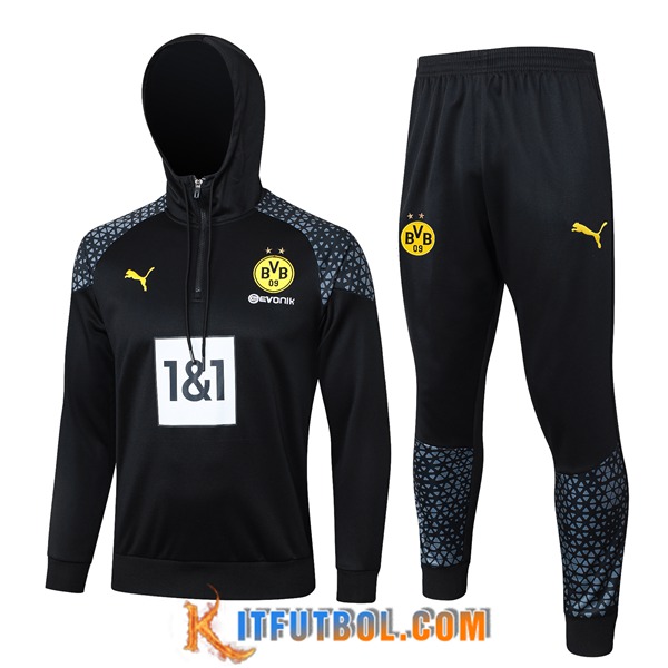 Chaqueta Con Capucha Chandal Dortmund BVB Negro/Gris 2023/2024