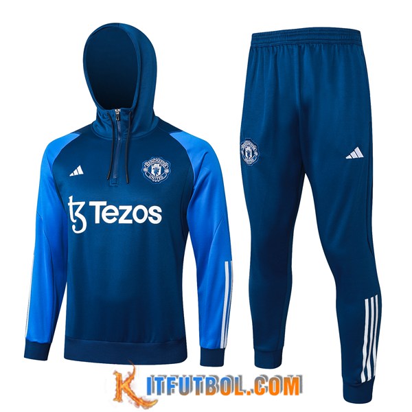 Chaqueta Con Capucha Chandal Manchester United Azul 2023/2024