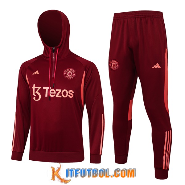 Chaqueta Con Capucha Chandal Manchester United Rojo/Naranja 2023/2024
