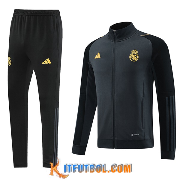 Chandal Equipos De Futbol Chaquetas Real Madrid Gris Oscuro 2023/2024