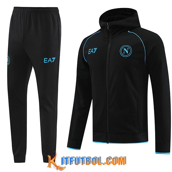 Chandal Equipos De Futbol Chaquetas SSC Napoli Negro/Azul 2023/2024