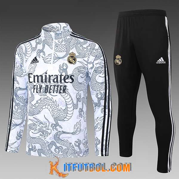 Chandal Equipos De Futbol Real Madrid Ninos Blanco/Negro 2023/2024