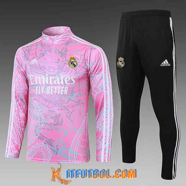 Chandal Equipos De Futbol Real Madrid Ninos Rosa/Gris/Negro 2023/2024